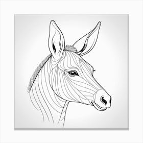 Donkey Head Vector Illustration Canvas Print