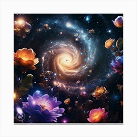 Galaxy Flowers Canvas Print