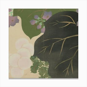 Asian Flowers And Leaves Canvas Print