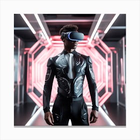 Futuristic Man In Futuristic Suit 33 Canvas Print