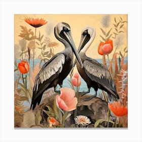 Bird In Nature Brown Pelican 1 Canvas Print