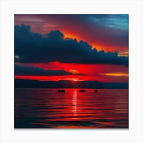 Sunset On The Lake 4 Canvas Print