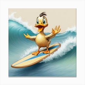 Duck Surfing 4 Canvas Print