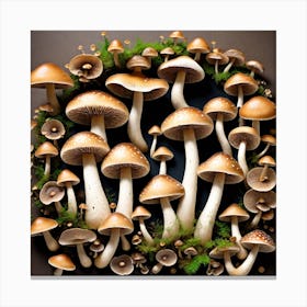 Mushrooms In A Circle 2 Canvas Print