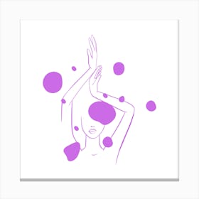 Woman With Her Hands Up Canvas Print