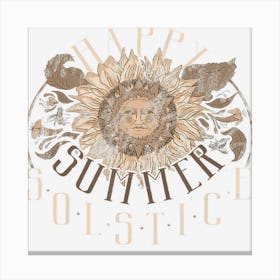 Earthy Happy Summer Solstice Canvas Print