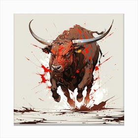 Bull Painting Canvas Print