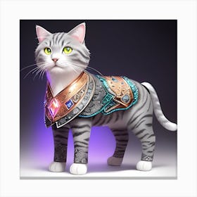 Cat With Armor Canvas Print