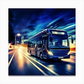 Bus Gasoline Urban Move Background Black Modern Europa Car Twilight Light Lamp Life Obs (2) Canvas Print