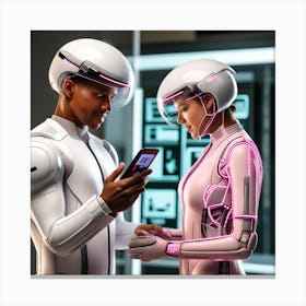 Futuristic Man And Woman 10 Canvas Print