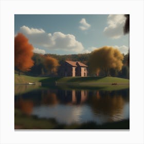 House By The Lake 3 Canvas Print