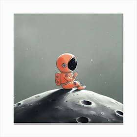 Astronaut Sitting On The Moon Canvas Print