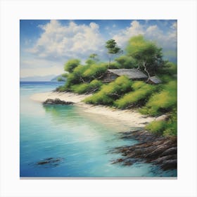 Small Cottage On The Beach Canvas Print