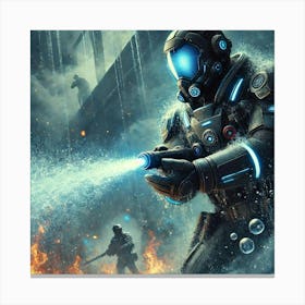 Aquashield Engineers Extinguishing Fires Canvas Print