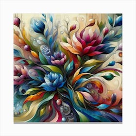 Flowers oil painting abstract painting art 6 Canvas Print