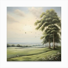 Field Of Trees art print Canvas Print