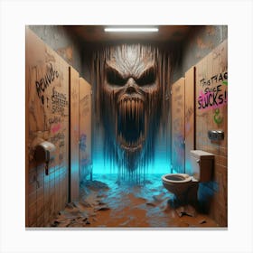 Creepy Bathroom Canvas Print