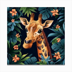 Jungle Giraffe (6) Canvas Print