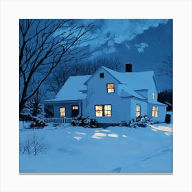 House In The Snow 3 1 Canvas Print