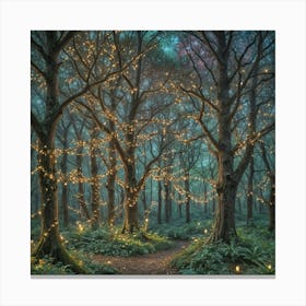 Fairy Lights In The Forest 1 Canvas Print