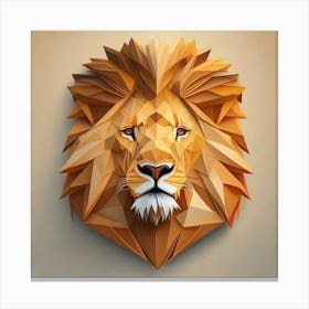 Polygonal Lion Head Canvas Print