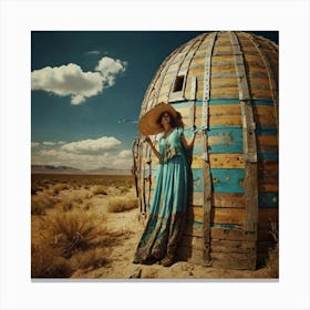 Woman In The Desert 1 Canvas Print