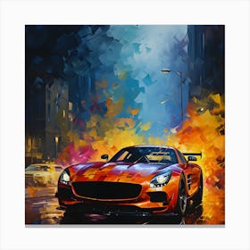 Velocity Rouge Modern Racing Elegance Canvas Print