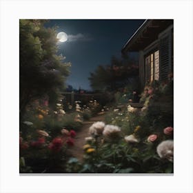 Moonlight Garden 2 Canvas Print