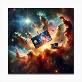 Credit Cards In Space Canvas Print