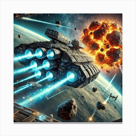 Hailstorm Dreadnought Orbital Bombardment Canvas Print