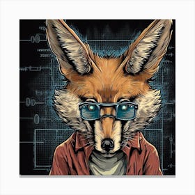 Fox In Glasses Canvas Print