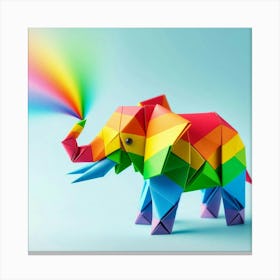 Colourful Origama Elephant Canvas Print