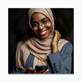 Portrait Of Young African American Woman Canvas Print
