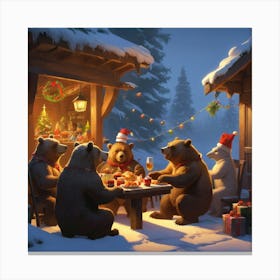 Christmas Bears 1 Canvas Print