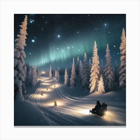 Sled at night Canvas Print