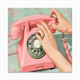 Pink Telephone Canvas Print