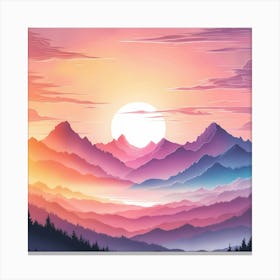 Sunset In The Mountains Canvas Print