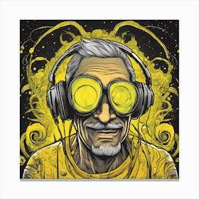 Cosmic Opa With Headphones 3 Canvas Print