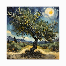 Van Gogh style, Olive tree Canvas Print