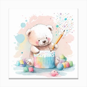 Teddy Bear Drawing Canvas Print