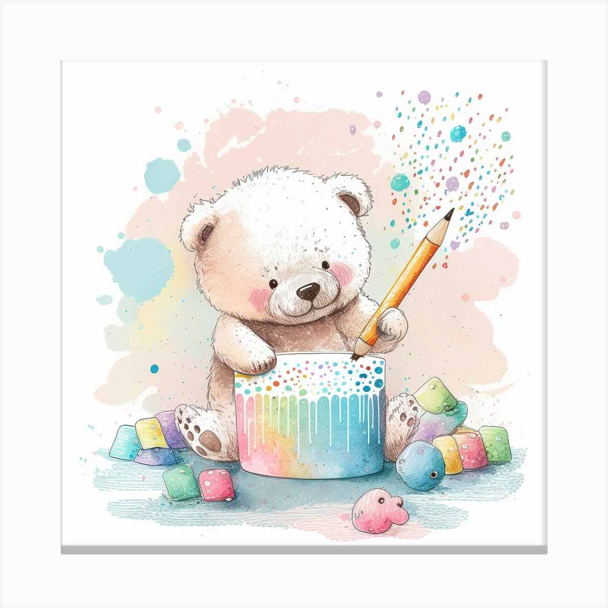 Happy Birthday Pencil Sketch, Bright and Vibrant Birthday Pencil Art  Canvas Print for Sale by Barbara Stylish