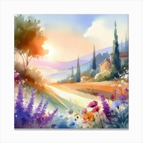 Watercolor Landscape Painting 49 Canvas Print