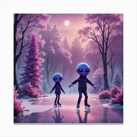 Aliens On Ice 1 Canvas Print