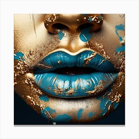 Gold Lips 1 Canvas Print