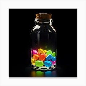 Glass Jar Of Candy Canvas Print