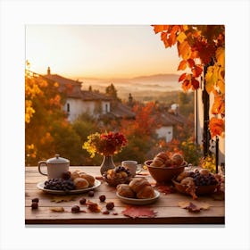 Autumn Table Setting Canvas Print