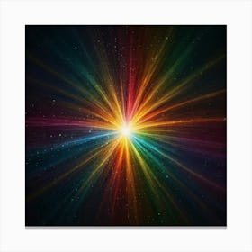 Burst Of Light And Color From The Center With Rays Canvas Print