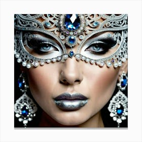 Beautiful Woman In A Mask Canvas Print