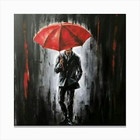 Man With Red Umbrella 3 Canvas Print