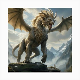 Dragon In The Mountains paintings art print Canvas Print